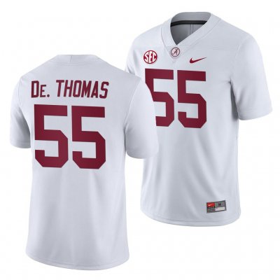 Men's Alabama Crimson Tide #55 Derrick Thomas White 2019 NCAA History Player Away College Football Jersey 2403REUK3